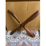 A Vintage wooden propeller. [77cm end to end]