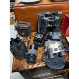 A Selection of various binoculars to include Sunagor, Chinon and Maranda. The lot also includes Fuji