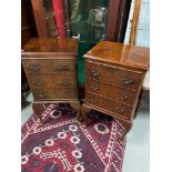 A Pair of reproduction pedestal bedside chests.