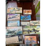 A Quantity of boxed military Airfix models and matchbox model kits. Includes Walrus MK-1, H.P