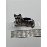 A Nice example of a Sterling 925 silver dog pin cushion [3.3cm in length]