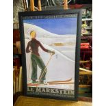 Vintage Le Markstein Ski resort advertising poster framed.