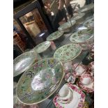 A Lot of three Chinese hand painted Famille Rose design plates