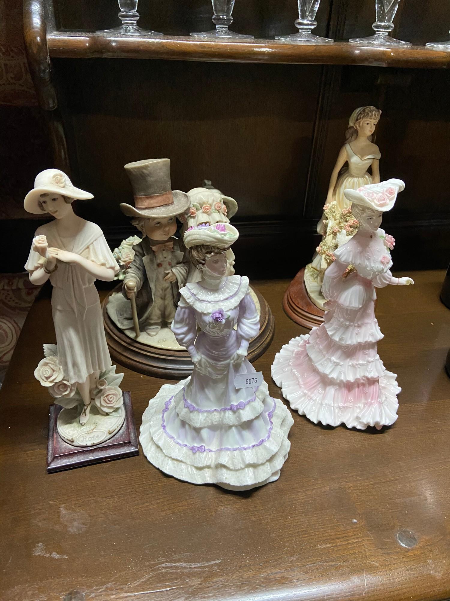 Various porcelain figurines which includes Coalport and Naples - Image 5 of 5