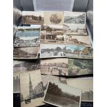 A Large quantity of vintage postcards which includes the forth rail bridge and various harbours
