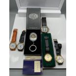 A Quantity of vintage watches and Grants & Dalvey key- ring compass. Watches makes Include Timex,