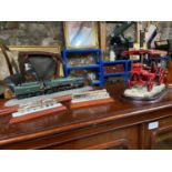 A Collection of train models which includes country artist train and loco, Two silver plated train