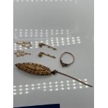 5 Grams of scrap 9ct gold which Includes an antique ladies ring with two seed pearls and single