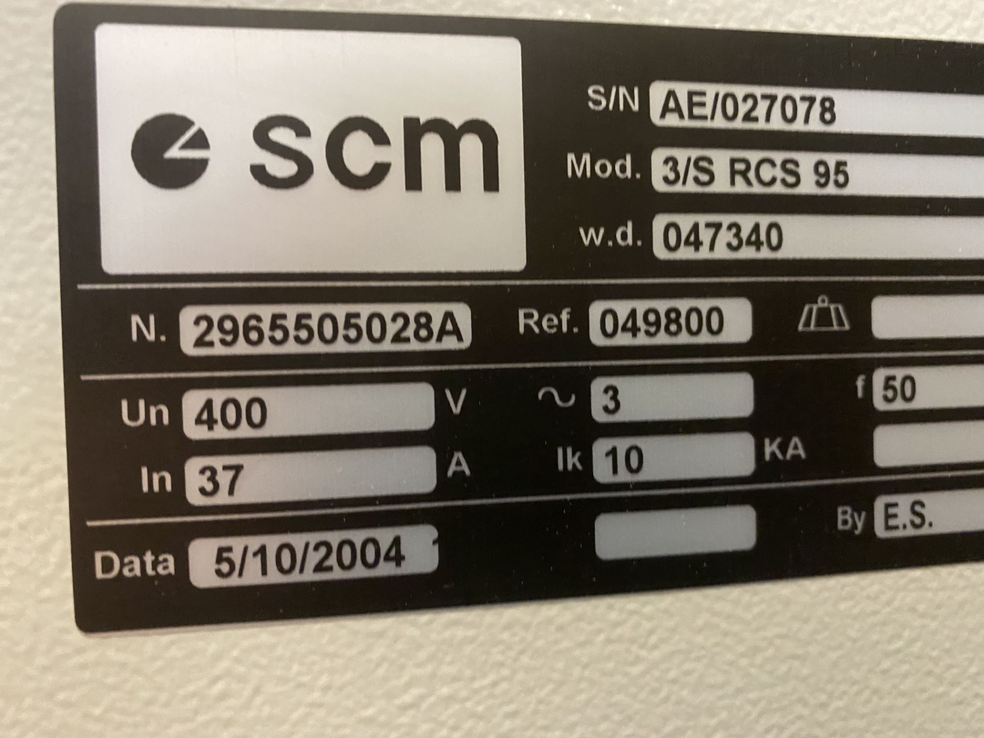 (2004) SCM Sandya 3S Belt Sanding Machine, model 3/S RCS95 - Image 3 of 3