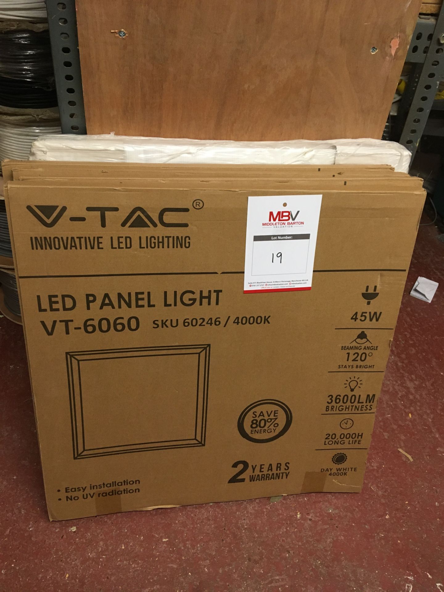 5 x New & Boxed V-TAC VT6060 LED Panel Lights