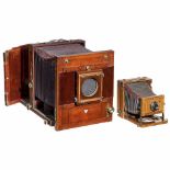 Globus-Stella "Quill-Camera" (24 x 30 cm) and Folding-Bed Camera (13 x 18 cm), c. 1900
