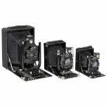 3 Rare Plate Cameras with Remarkable Lenses, c. 1912-30