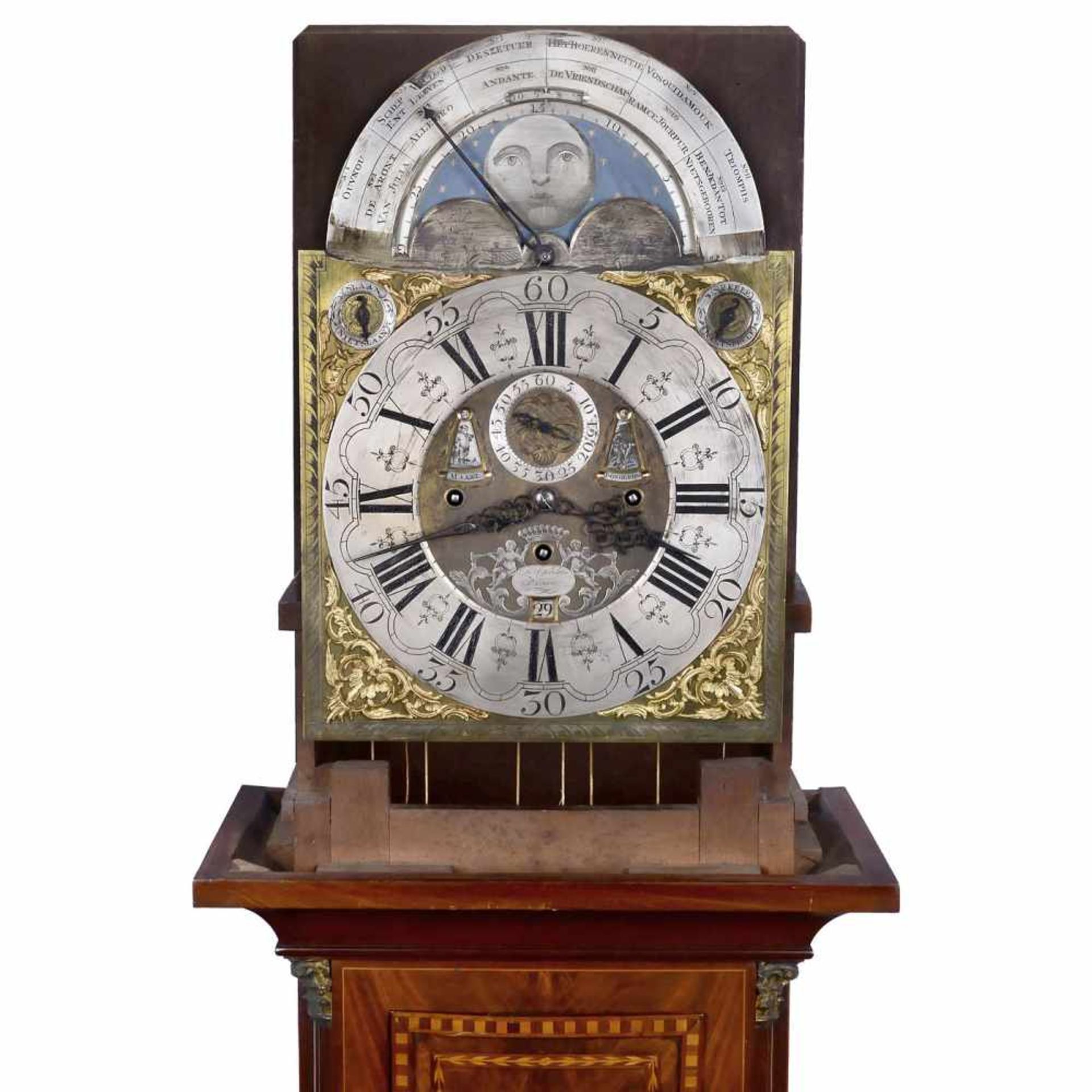 Frisian Musical Hall Clock by Abelius, 1796Arent Jansen Abelius, Norden. With brass dial, pewter - Bild 2 aus 7