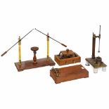 Physical Demonstration Models, c. 19001) Henley discharger, lacquered brass, 2 glass columns,