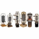 6 Large German Transmitting Tubes1) Telefunken RS 329, air-cooled 1-kW transmission triode. - 2)