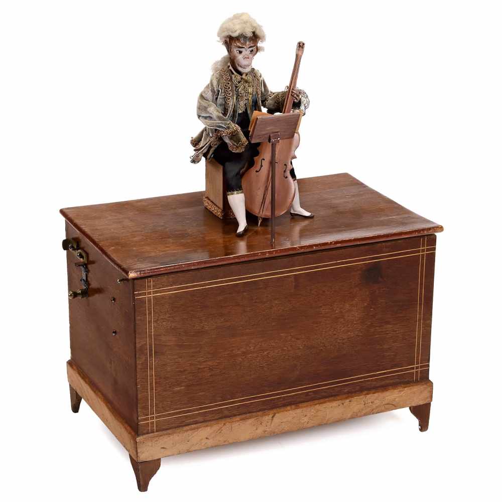 Reed Barrel Organ with Monkey Automton, c. 1870 and Mid-20th CenturyBarrel organ by Jérôme