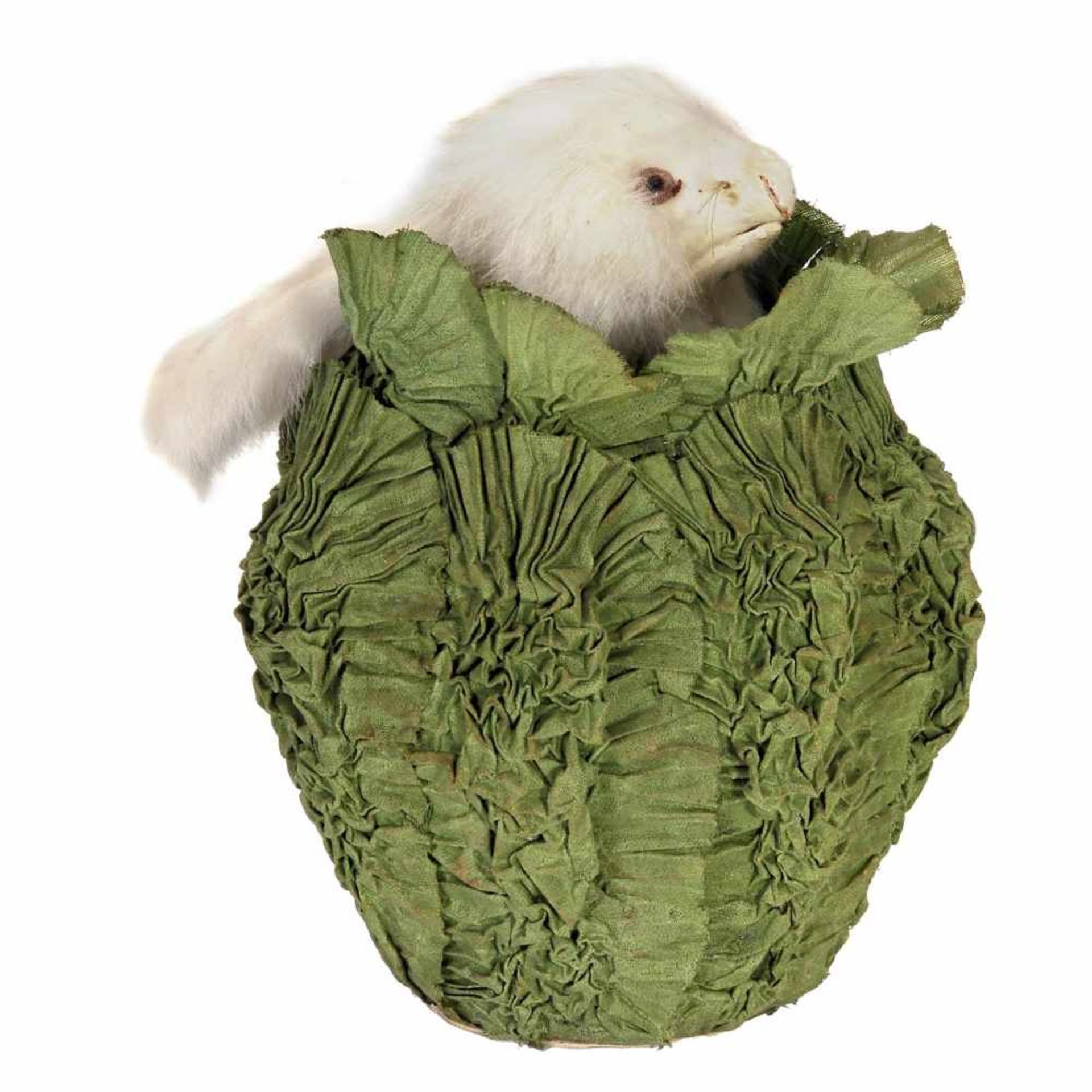 Rabbit in Cabbage Musical Automaton, c. 1910Fur-covered rabbit with glass eyes, articulated mouth - Bild 2 aus 2