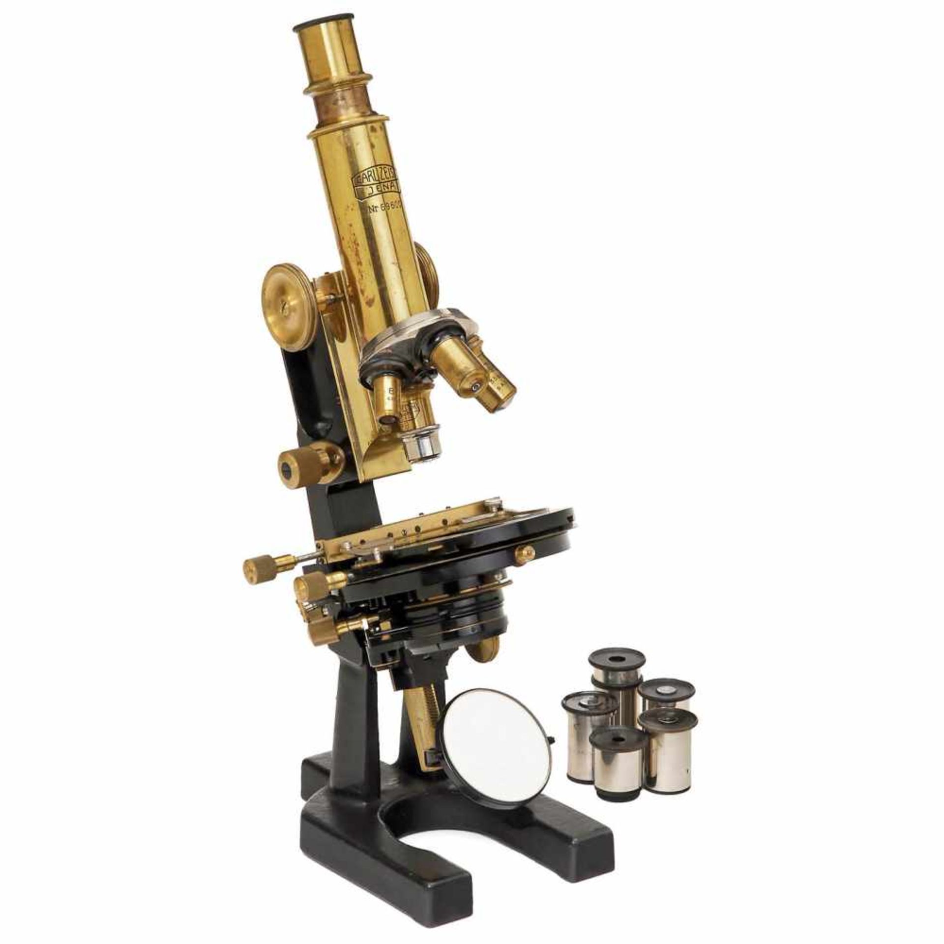 Carl Zeiss Laboratory Microscope, 1919Signed "Carl Zeiss, Jena", no. 69600, original lacquered