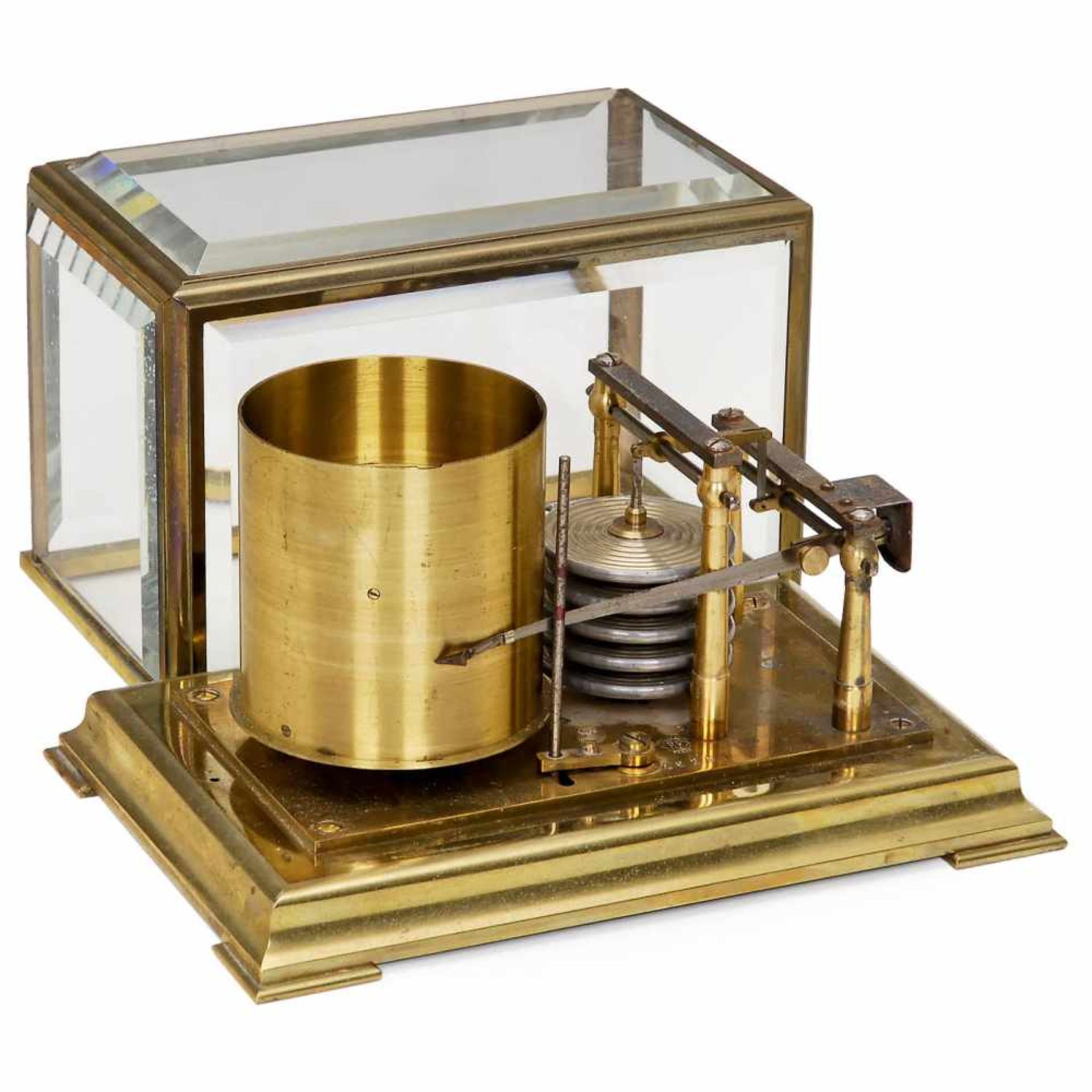 French Gilt Brass Barograph by Richard Frères, c. 1895Base plate stamped with "Richard Frères
