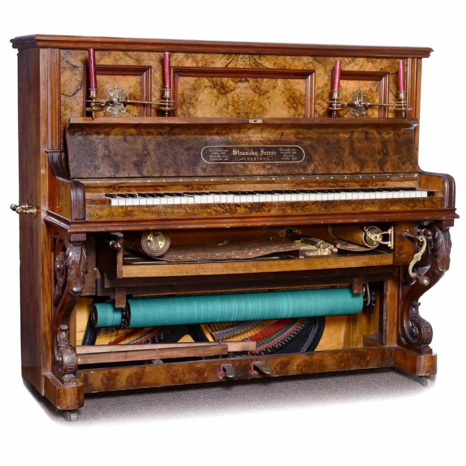 Stransky Frères Paris, Piano with System Hupfeld Piano Player, c. 1898Mechanical player piano, 61