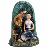 French Frame Antenna in Shape of a Loving Couple, c. 1935Manufacturer unknown. Ceramic, depicting