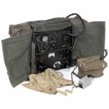 British Army Rucksack Transceiver, c. 1940Transmitter and receiver separated into two units, with