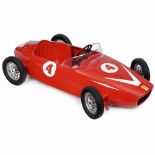 Ferrari Formula-1 Pedal Car, c. 1960No. 4, red-painted pressed steel, shark nose, steerable front