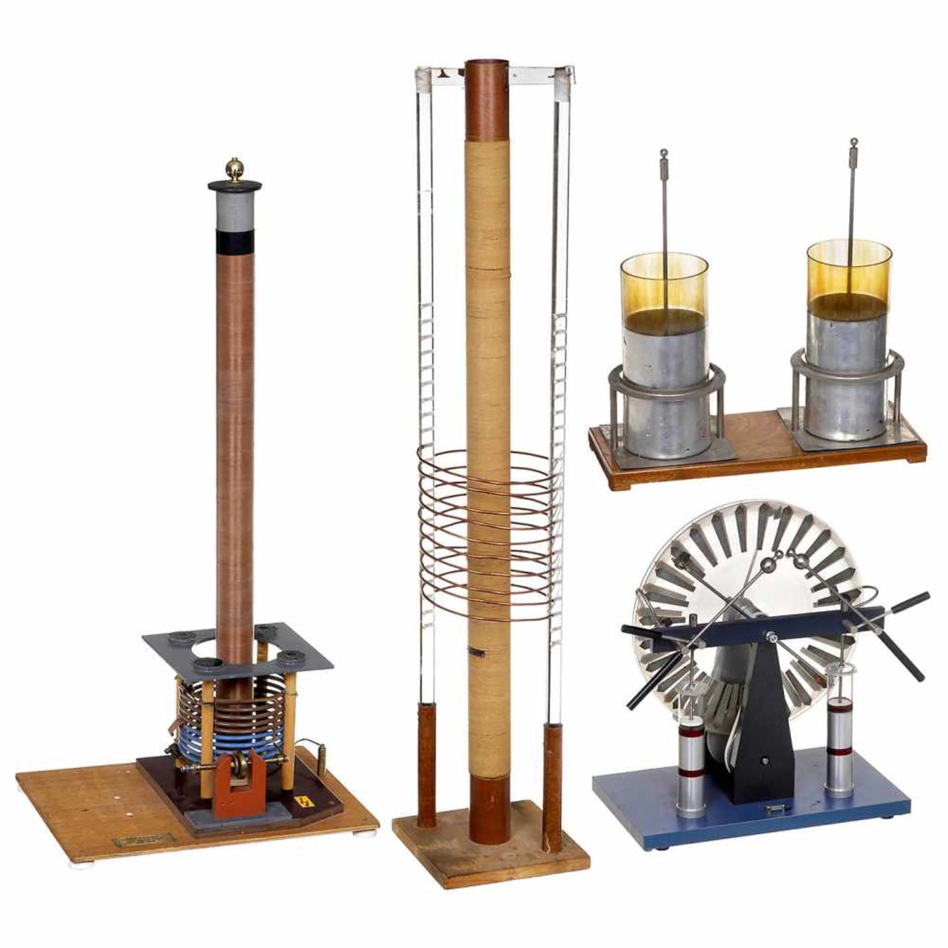 4 Physical Demonstration Instruments1) Tesla generator, 6 in. primary coil, 2 in. secondary coil,