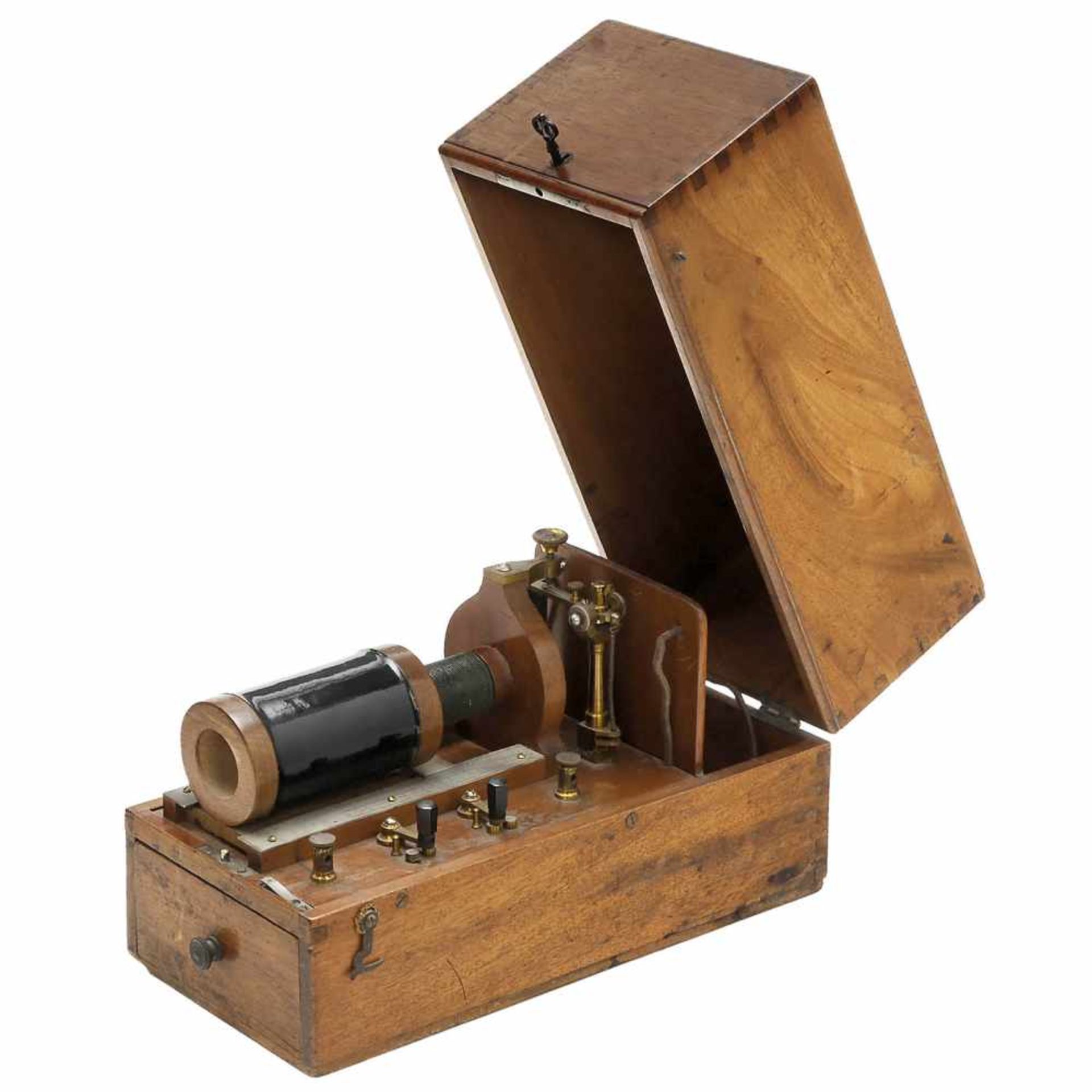 Medical Electrotherapy Device, c. 1900Richard Ch. Heller, Paris. With sliding induction coil, walnut