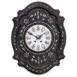 French Ox-Eye Wall Clock, c. 1860Two-train brass-plate movement, half-hour strike on spiral gong,