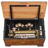 "Bells in Sight" Musical Box, c. 1880Playing 8 popular and operatic airs accompanied by 6 optional