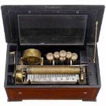 Musical Box with Visible Drum and Bells, c. 1890No. 21434, playing eight airs accompanied by