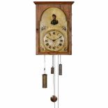 Black Forest Flute Clock, c. 1860Painted arched dial depicting Tsar Alexander I, pinned wood