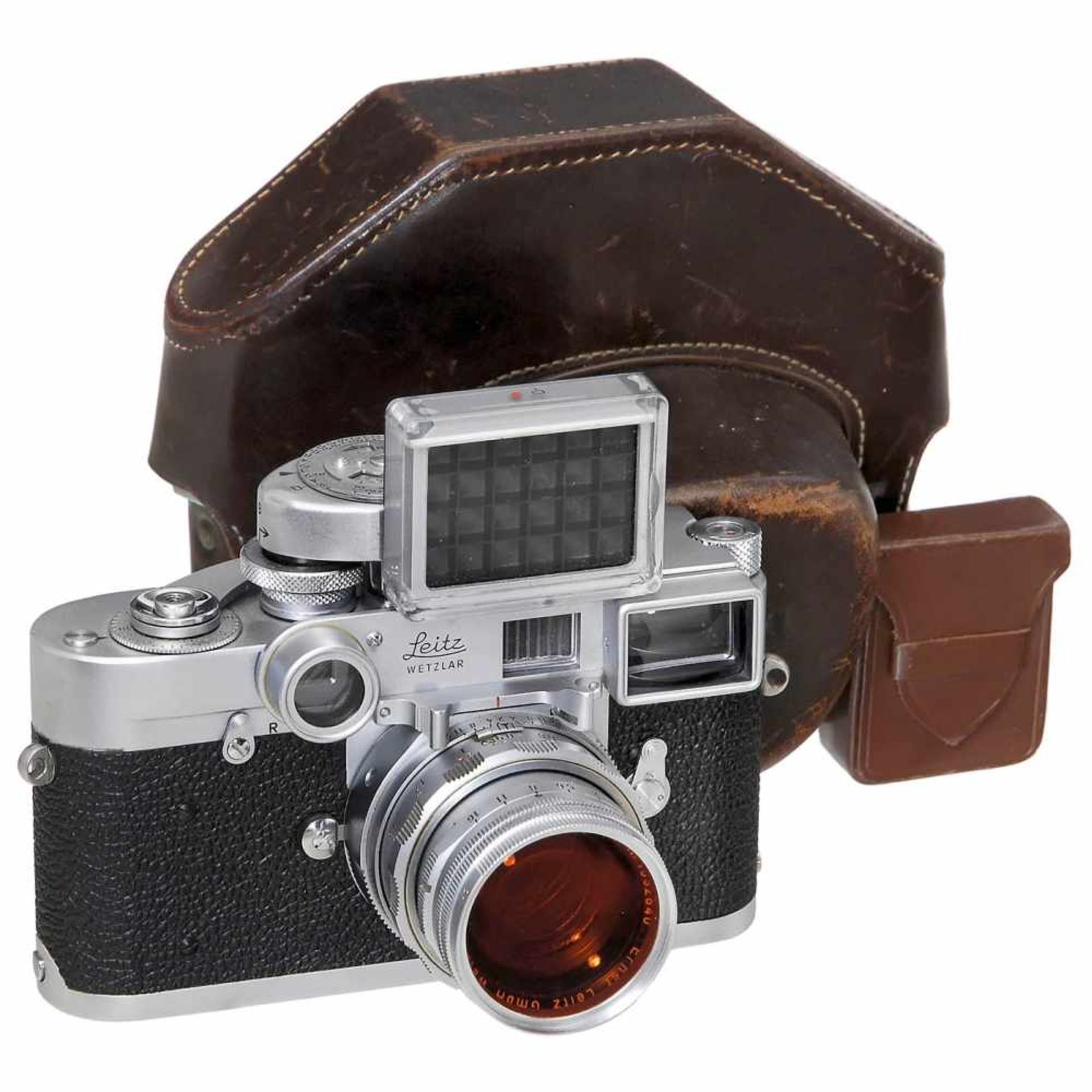 Leica M2 mit Nah-Summicron 2/5 cm und Zubehör, um 1959