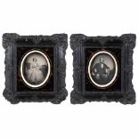 2 Daguerreotypien (halbe Platte) eines Ehepaars, 1853