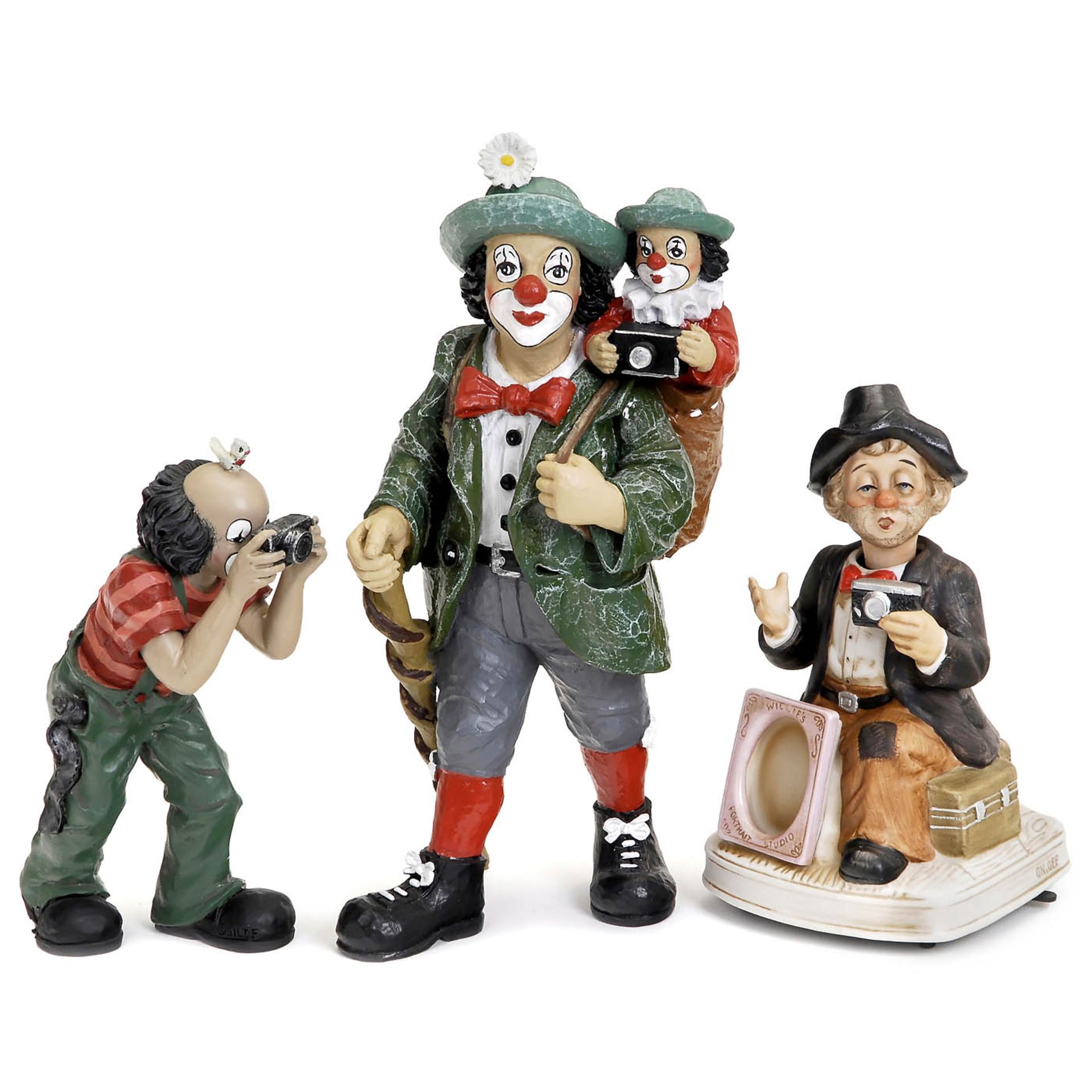 2 Clownfiguren und eine Spieldosenfigur