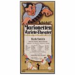 Original-Lithographie "Schichtl's Marionetten Varieté-Theater", um 1920