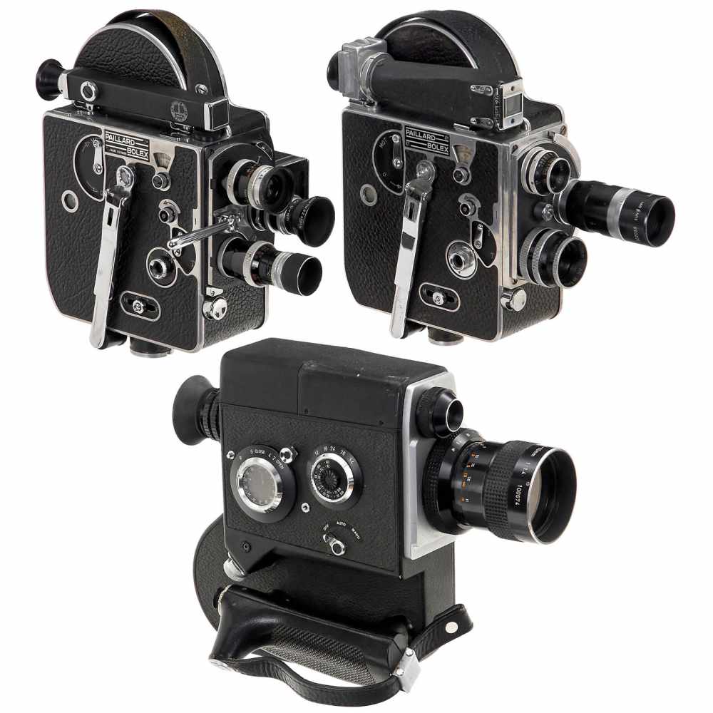 3 Filmkameras für bis zu 30 m Film auf Doppel-8-Tageslichtspulen