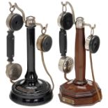 2 französische Hochständer-Telephone, um 1926