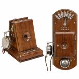 2 Haustelephone von ATEA, um 1910
