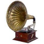 Trichtergrammophon Discophone, um 1910