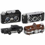4 Stereokameras: Viewmaster, Realist, Linex und Tri-Vision