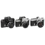 Nikon F "Eyelevel" und 2 x Nikon FTn Chrom und schwarz