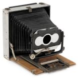 Hand- oder Erprobungsmuster einer kompakten Stereo-Klappkamera 10 x 15 cm, um 1908-14