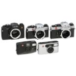 Leica-Konvolut mit R7, R5, R3, C1 und Mini Zoom