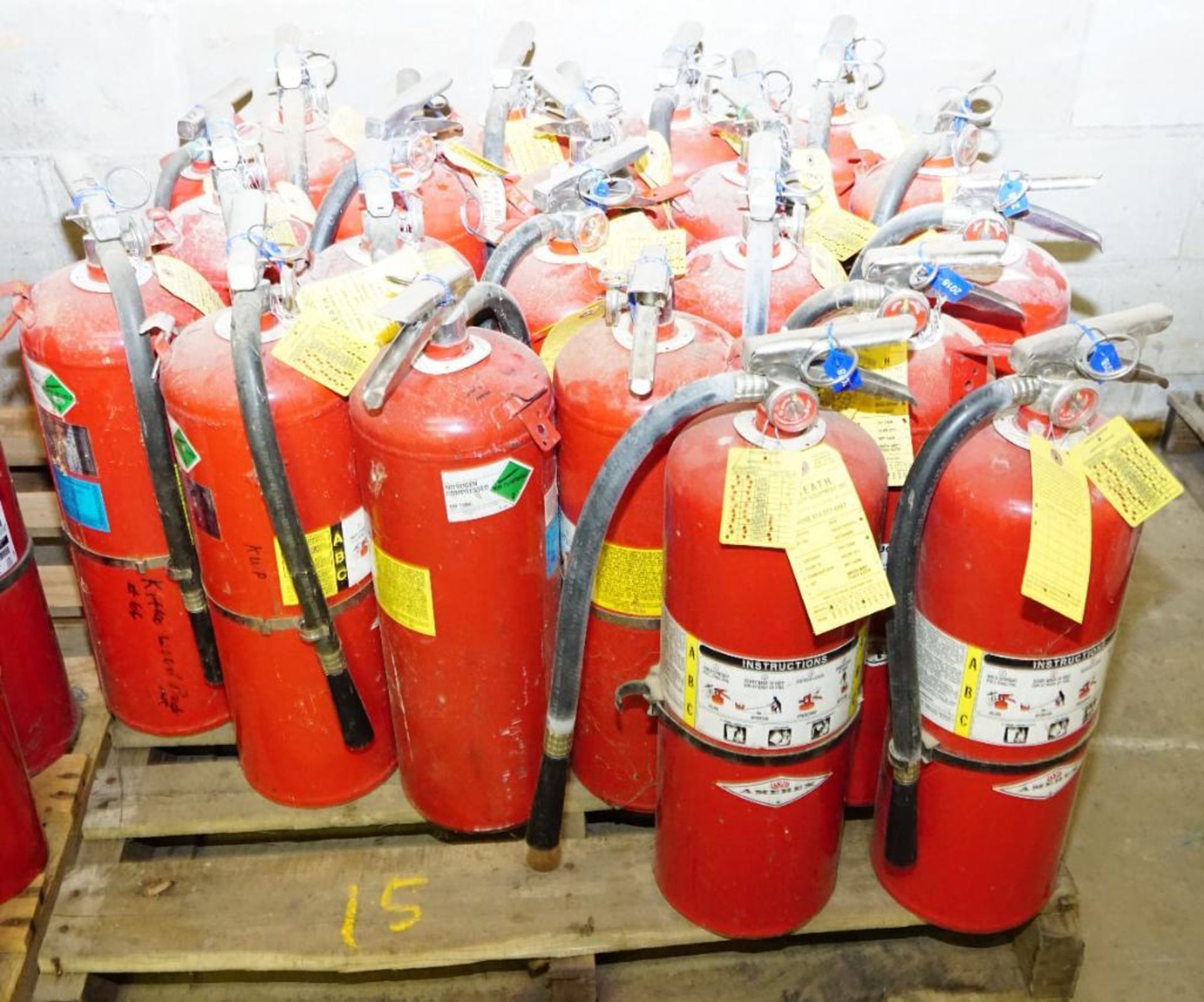 Skid of ABC Fire Extinguishers