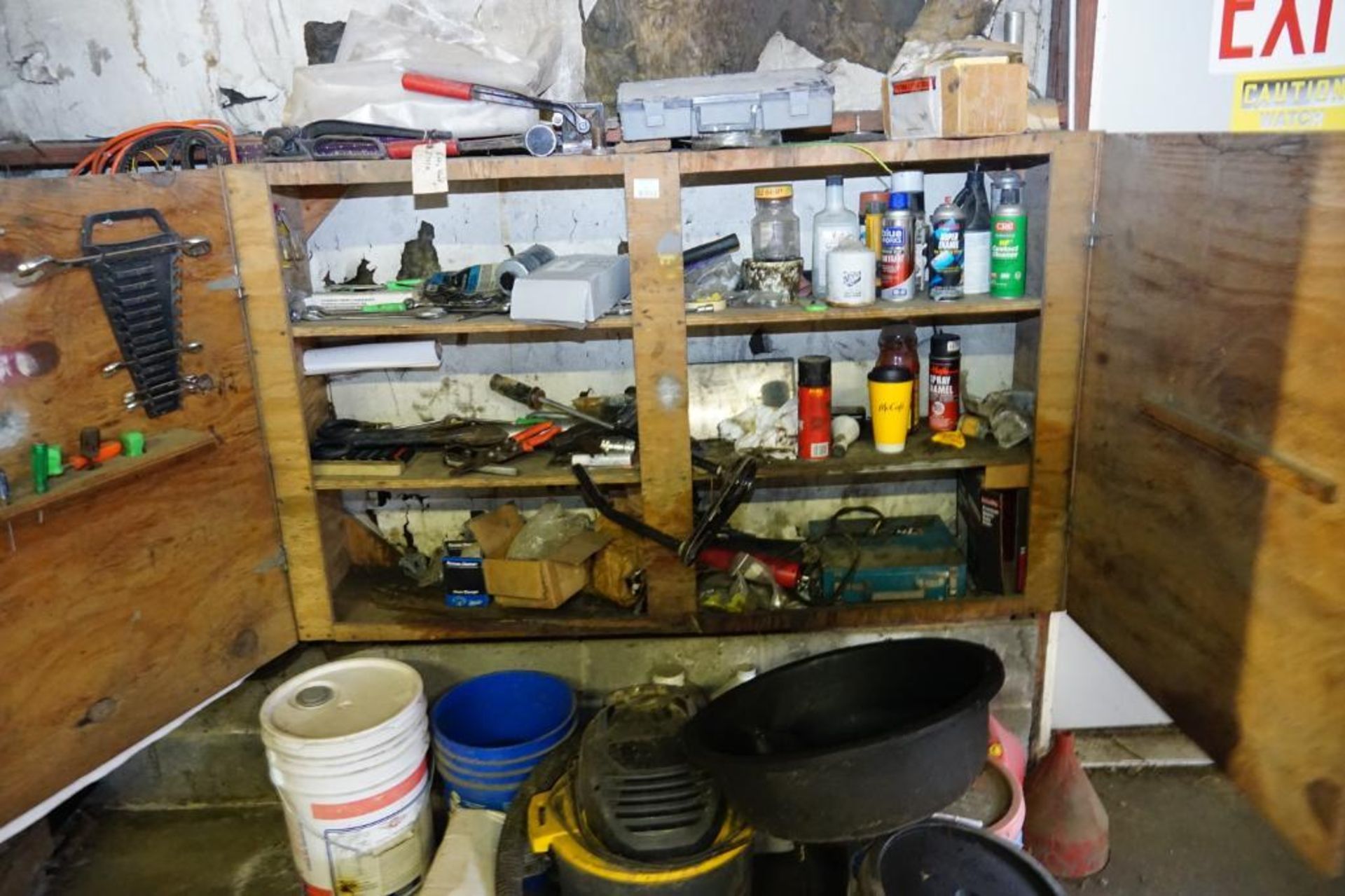 Wooden Cabinet with Tools