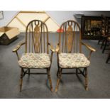 Two bent wood dinning chairs.