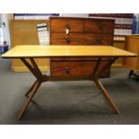 A 1950's walnut finish midcentury G Plan E Gomme Brandon sideboard. and dining table designed by E