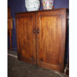 A 19th century mahogany two door cabinet fitted with three shelves.110cm(W) 110cm(H) 42.5cm(D)